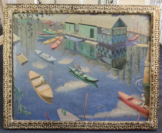 § Norman Lloyd (1897-1985) Summer on The Seine 30 x 38in.